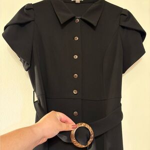 Calvin Klein Black Button-Front Dress
